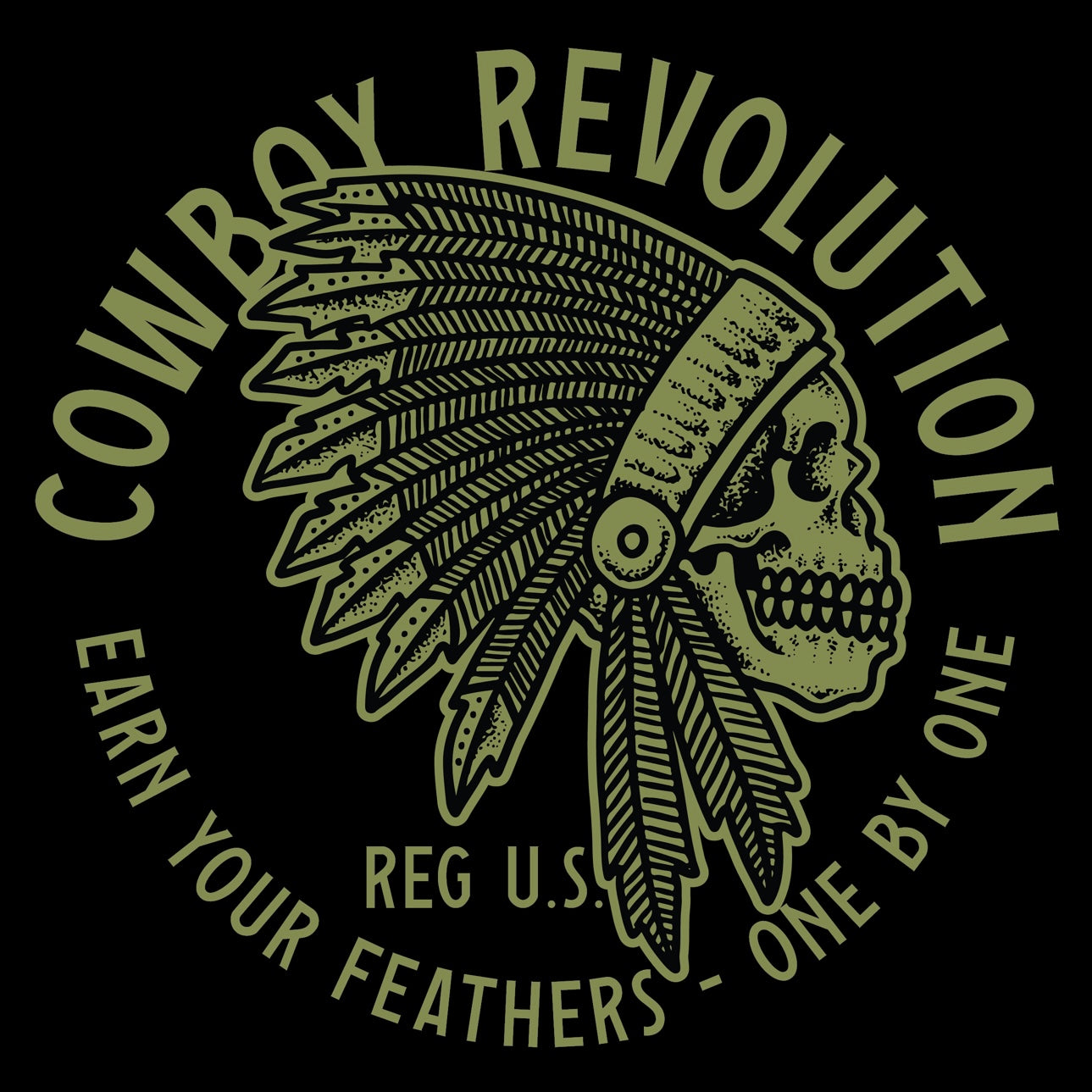 "Earn Your Feathers"  Cowboy Revolution Short Sleeve Tri-Blend Tee