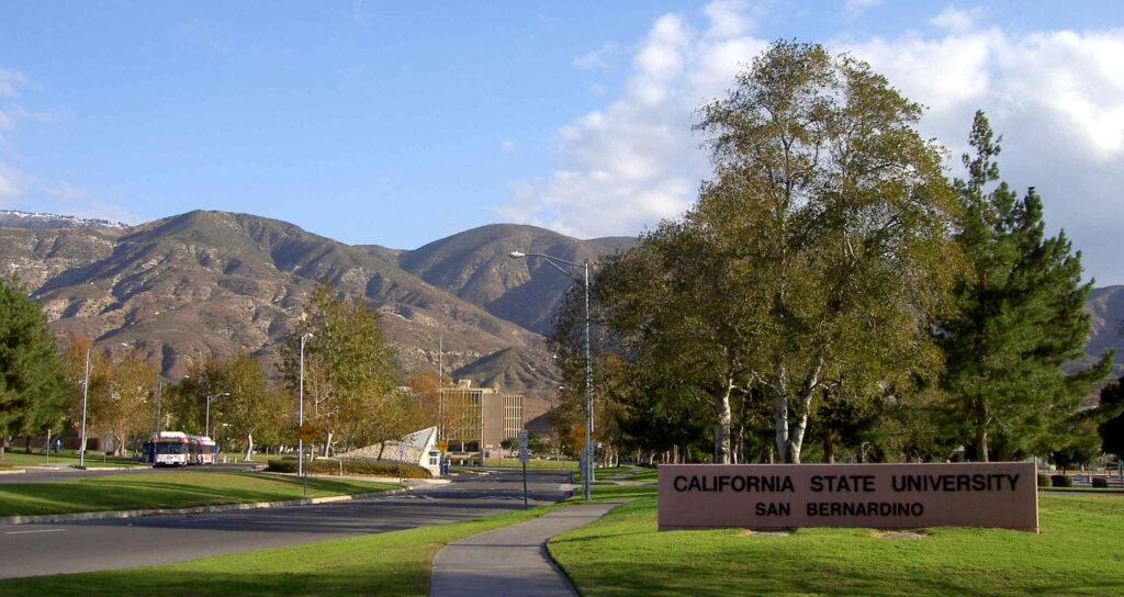 Exterior of CSU San Bernardino campus.