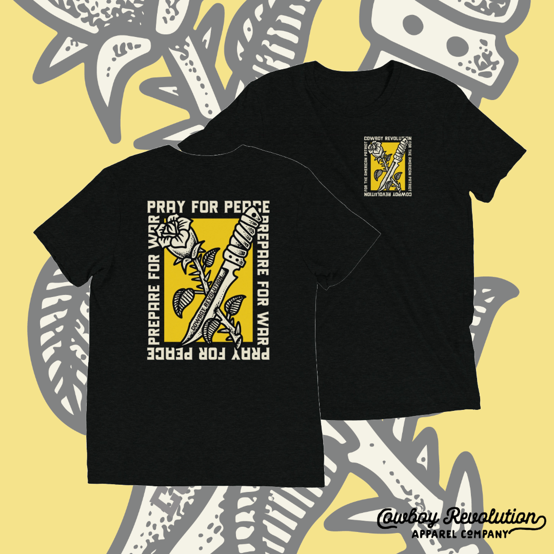 "Pray For Peace" Cowboy Revolution Short Sleeve Tri-Blend Tee