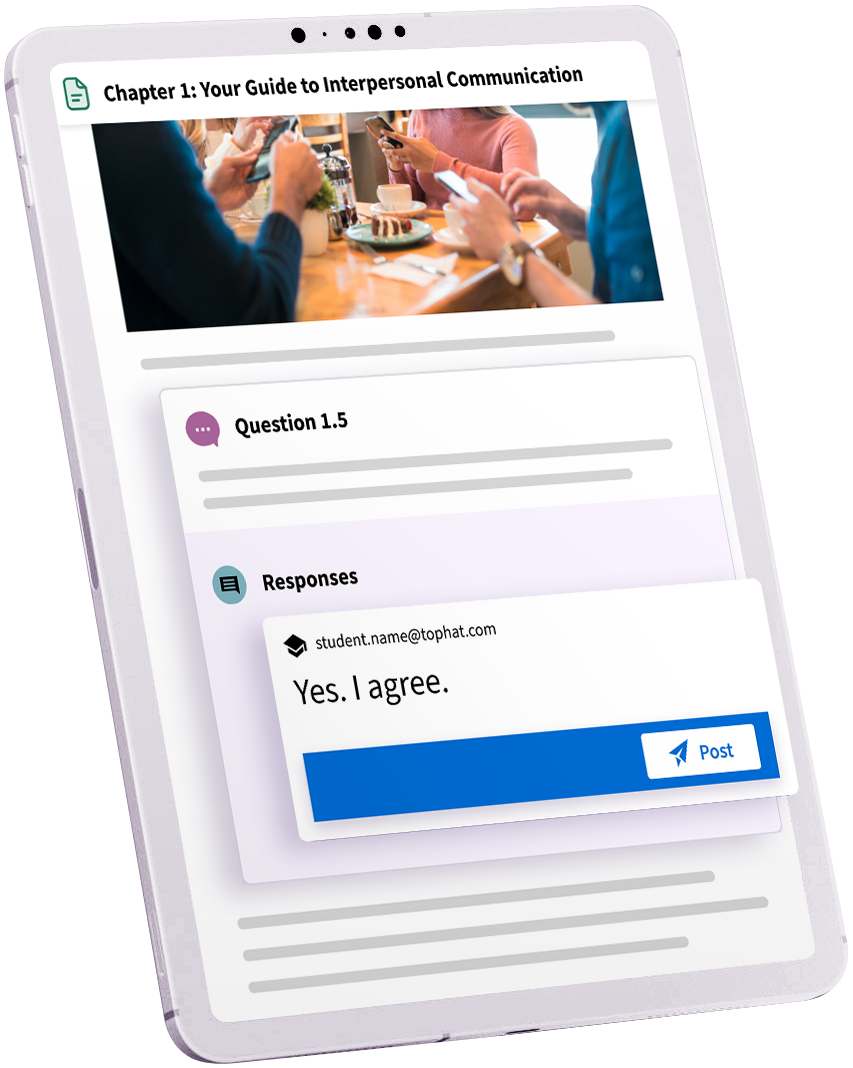 tablet with discussion responses sample